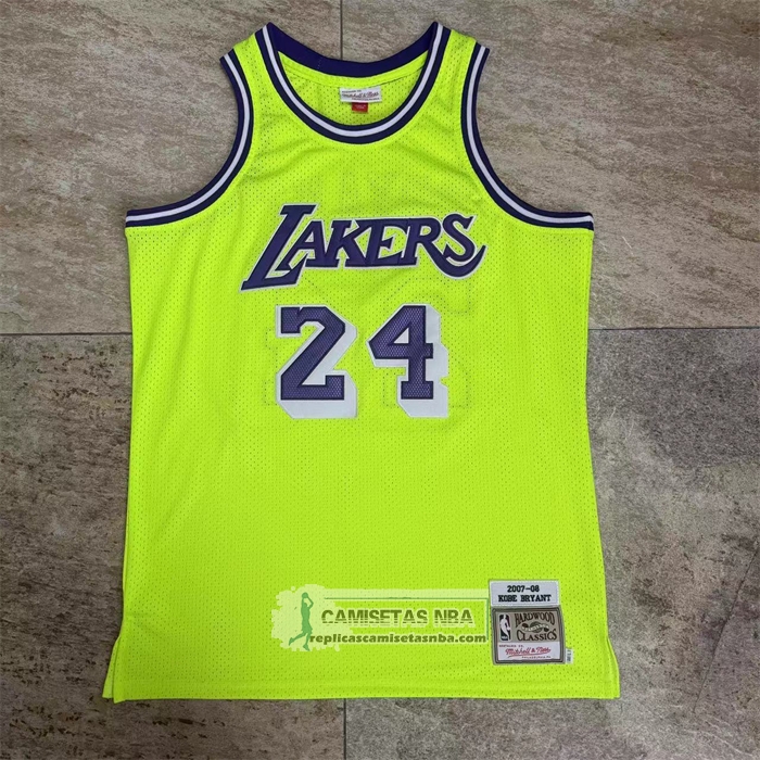 Camiseta Los Angeles Lakers Kobe Bryant NO 24 Mitchell & Ness 2007-08 Verde